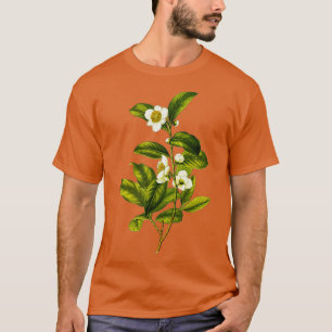 Camiseta Ilustracion de la planta de té botánico Camellia S