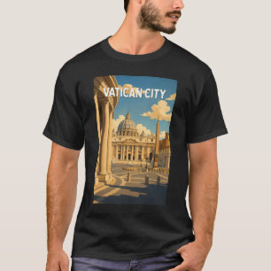 Camiseta Ilustración de la Plaza de San Pedro en la Ciudad