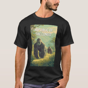 Camiseta Ilustración de la República del Congo Arte de Viaj
