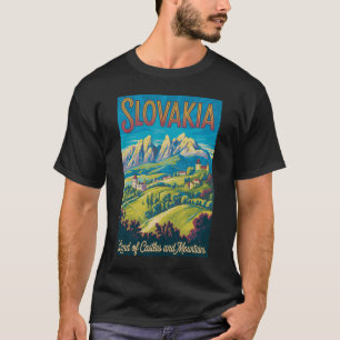 Camiseta Ilustración de la silueta de Eslovaquia Arte de vi