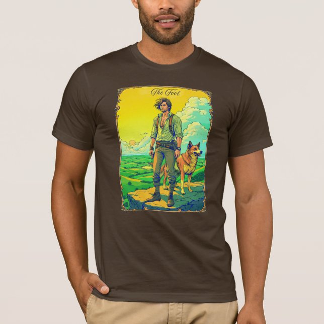 Camiseta Ilustracion de la tarjeta Tarot, el tonto (Anverso)
