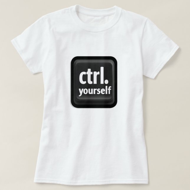 Camiseta Ilustración de la tecla “Ctrl Yourself” – Moti min (Diseño del anverso)