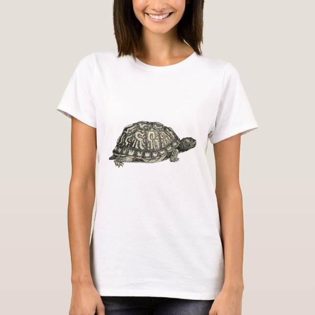 Camiseta Ilustracion de la tortuga del vintage (Anverso)