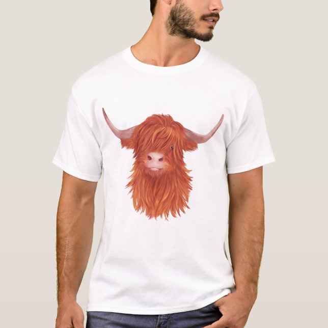 Camiseta Ilustracion de la vaca Highland   (Anverso)
