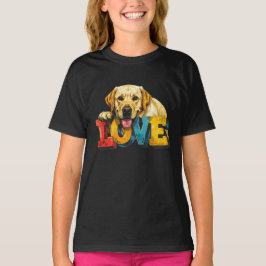 Camiseta Ilustración de Labrador de Amor | Gráfica de Chica