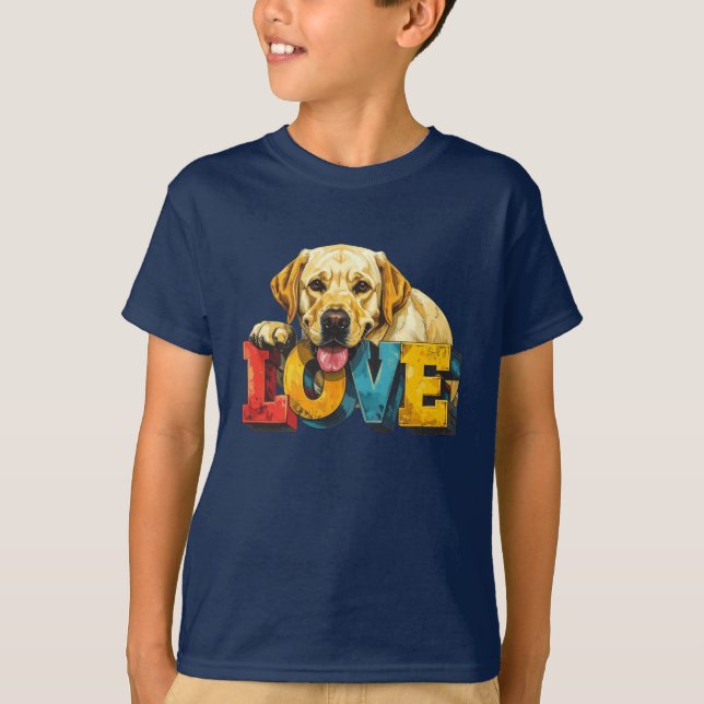 Camiseta Ilustración de Labrador de Amor | Gráfico de Perro (Anverso)