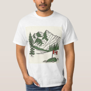Camiseta Ilustracion de las Montañas Rocosas de Canadá