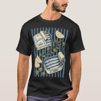 Camiseta Ilustración de lata de sardinas vintage