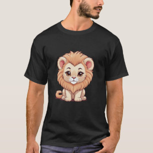 Camiseta Ilustración de León Adorable – Diseño de León Kawa