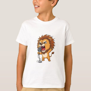 Camiseta Ilustración de león cantante estrella de rock enoj