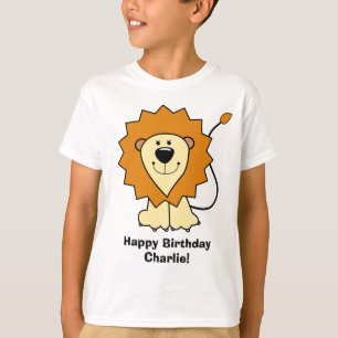 Camiseta Ilustración de león con texto personalizado en rop