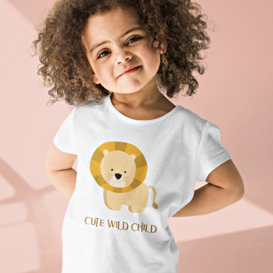 Camiseta Ilustracion de león infantil salvaje