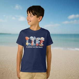 Camiseta Ilustración de Letra de Acuarela Náutica