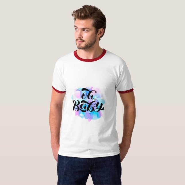 Camiseta Ilustracion de letras de pincel para bebés (Anverso completo)