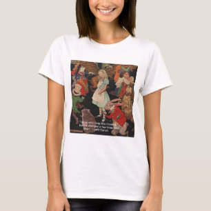 Camiseta Ilustración de Lewis Carroll y cita de cambio ment