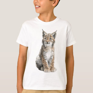 Camiseta Ilustración de lince salvaje manchado sentado para