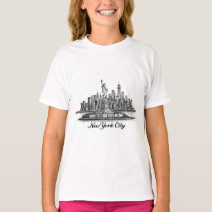 Camiseta Ilustración de línea del horizonte de la ciudad de