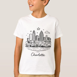 Camiseta Ilustración de línea negra de Charlotte