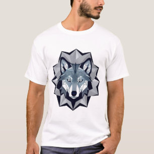 Camiseta Ilustración de Lobo Geométrico