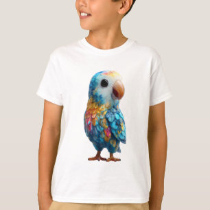 Camiseta Ilustración de loro emplumado de arcoíris vibrante