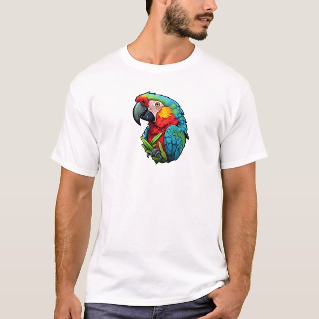 Camiseta ilustracion de loro personalizado (Anverso)
