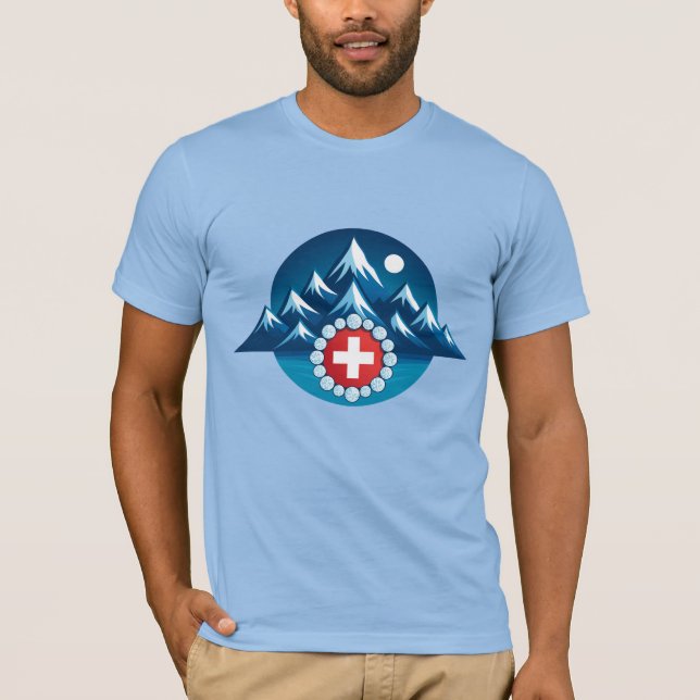 Camiseta Ilustración de los Alpes suizos (Anverso)