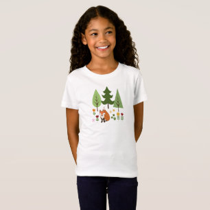 Camiseta Ilustracion de los árboles de flores Fox al estilo