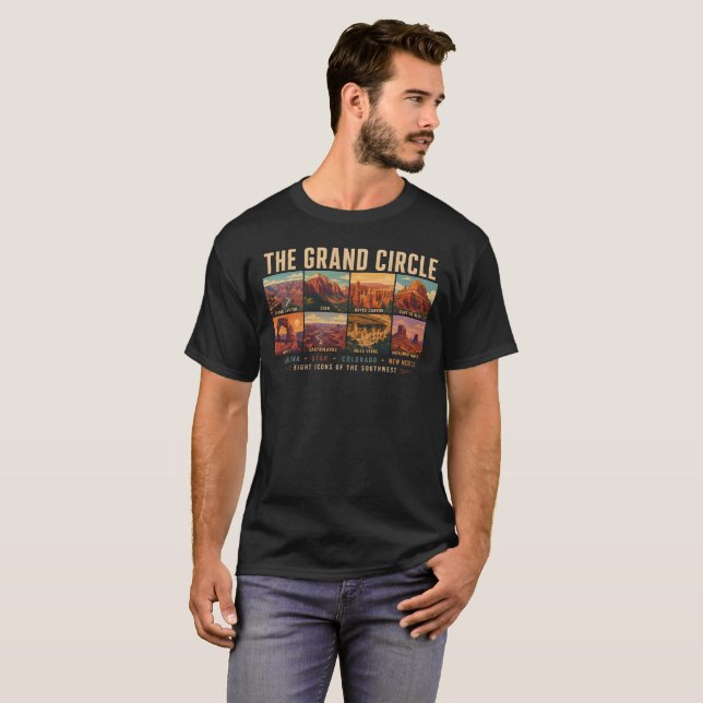 Camiseta Ilustración de los monumentos de los Parques Nacio (Anverso completo)