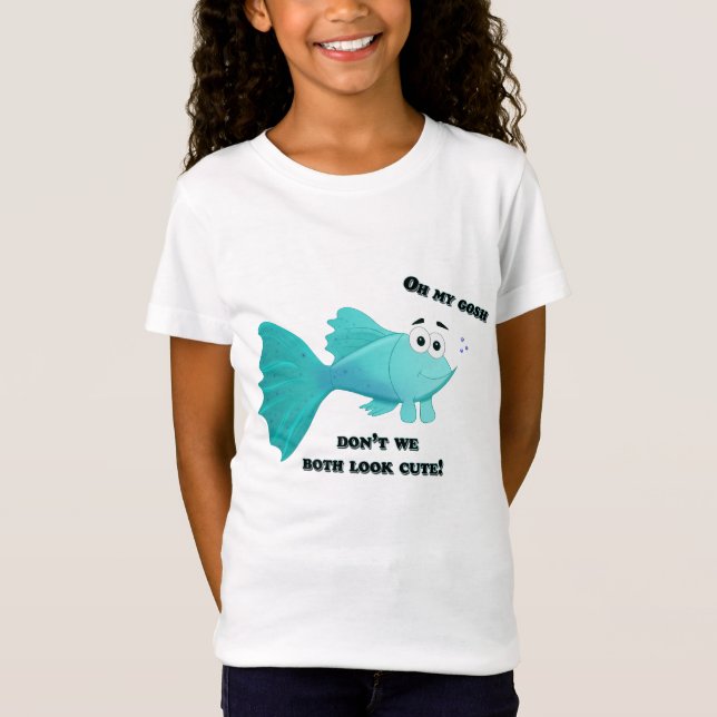 Camiseta Ilustracion de los pescados del Guppy (Anverso)