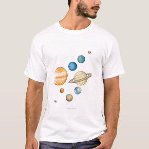 Camiseta Ilustracion de los planetas de la Sistema Solar