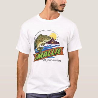 Camiseta Ilustración de lubina de boca pequeña con texto pe