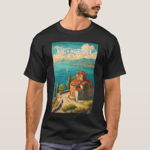 Camiseta Ilustración de Macedonia del Norte Arte de viaje v