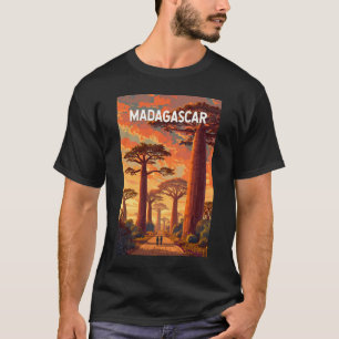Camiseta Ilustración de Madagascar Arte de Viaje Vintage
