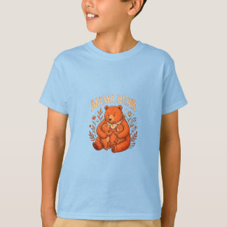Camiseta Ilustración de mamá osa adorable con oseznos