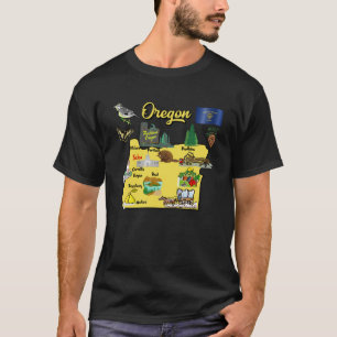 Camiseta Ilustracion de mano dibujado en el mapa de Oregón,