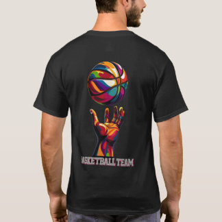 Camiseta Ilustracion de mano y bola del equipo de baloncest