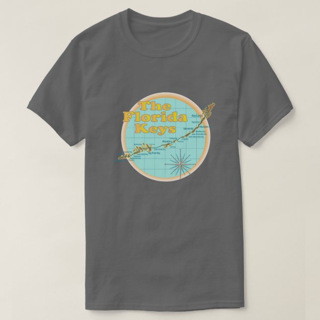Camiseta Ilustracion de mapa de las teclas de Florida (Diseño del anverso)