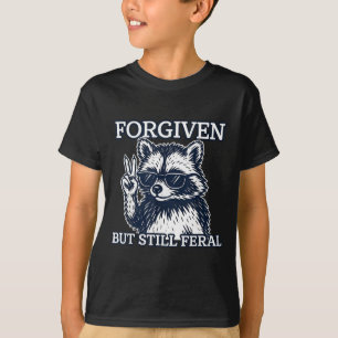 Camiseta Ilustración de mapache asilvestrado pero perdonado