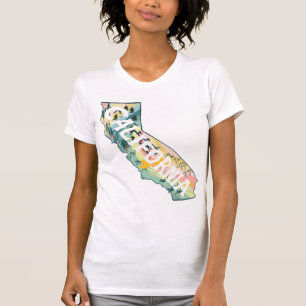 Camiseta Ilustracion de mapas estatales de California