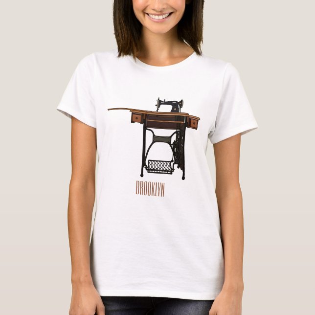 Camiseta Ilustracion de máquina de coser personalizado (Anverso)