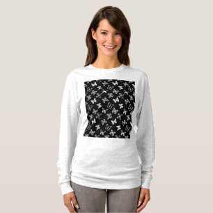 Camiseta Ilustración de mariposa en blanco y negro
