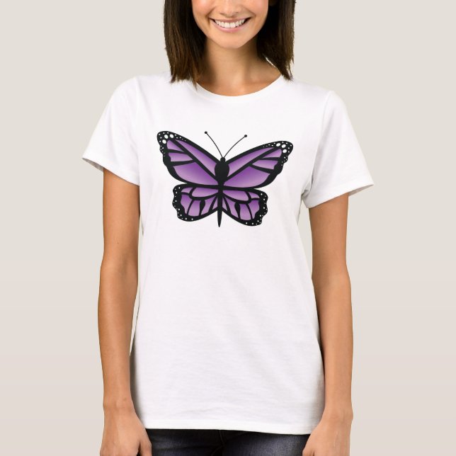 Camiseta Ilustracion de mariposa morada (Anverso)