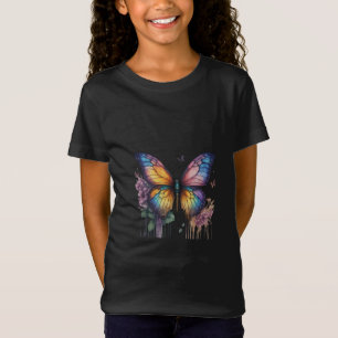 Camiseta ilustracion de mariposas al estilo de las acuarela