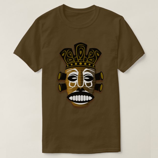 CAMISETA ILUSTRACION DE MÁSCARA DE LA TRIBAL AFRICANA ELEGA (Diseño del anverso)