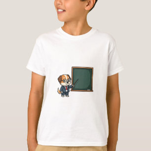 Camiseta Ilustración de mascota de perro profesor inteligen