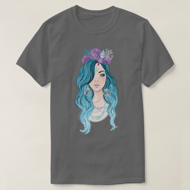 Camiseta Ilustracion de moda chica Sirena 1 (Diseño del anverso)