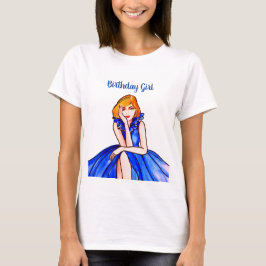Camiseta Ilustracion de moda Dark Royal Blue Cocktail Gown
