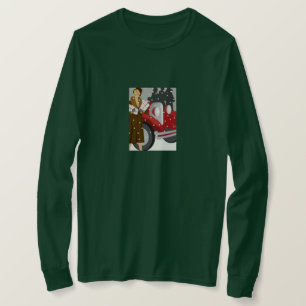 Camiseta Ilustración de moda de invierno vintage elegante d