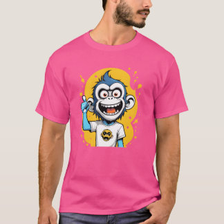 Camiseta ilustración de mono lindo animal personaje de dibu