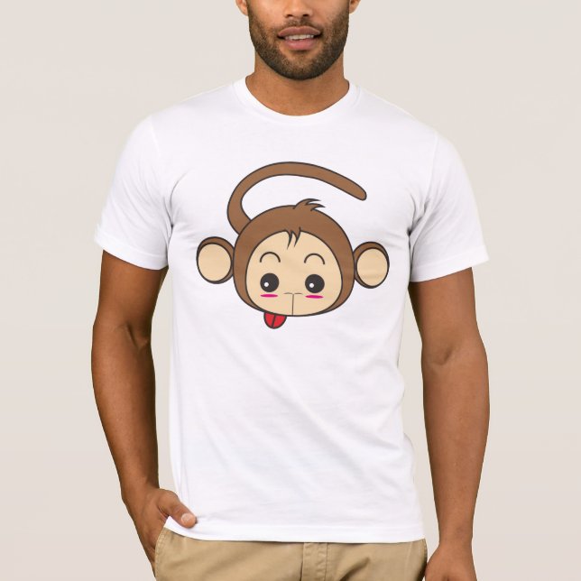 Camiseta Ilustracion de monos Cute Kawaii (Anverso)
